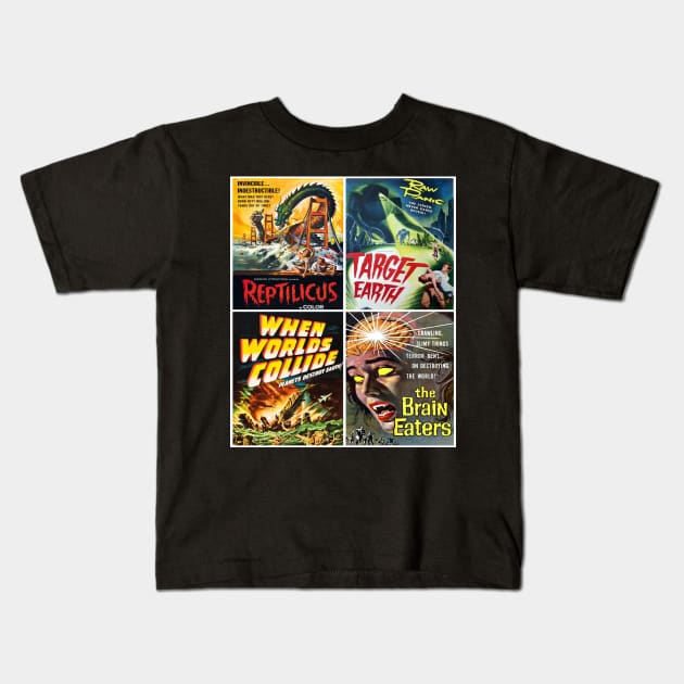 50s Sci-Fi Poster Collection #14 Kids T-Shirt by headrubble